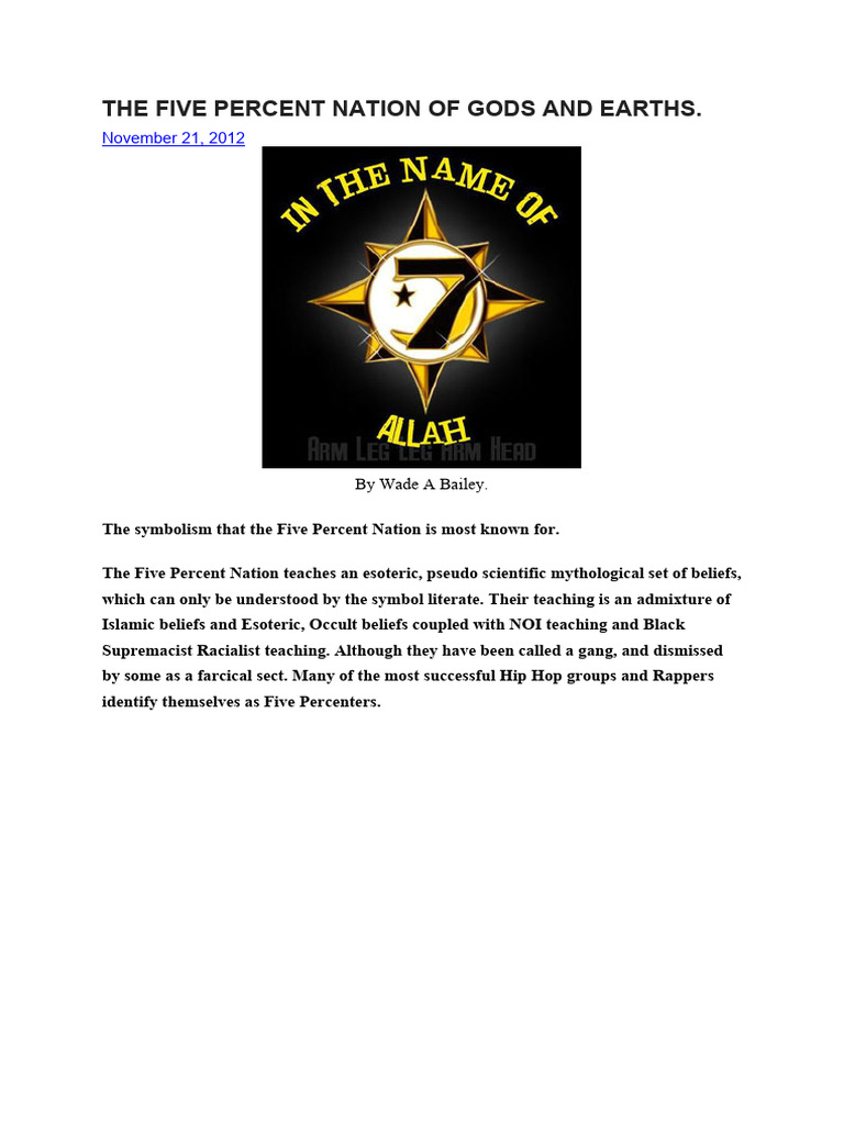 The Five Percent Nation Of Gods And Eart Pdf