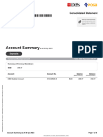 Account Summary: Consolidated Statement