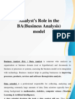 Analysts Role in The BA Model