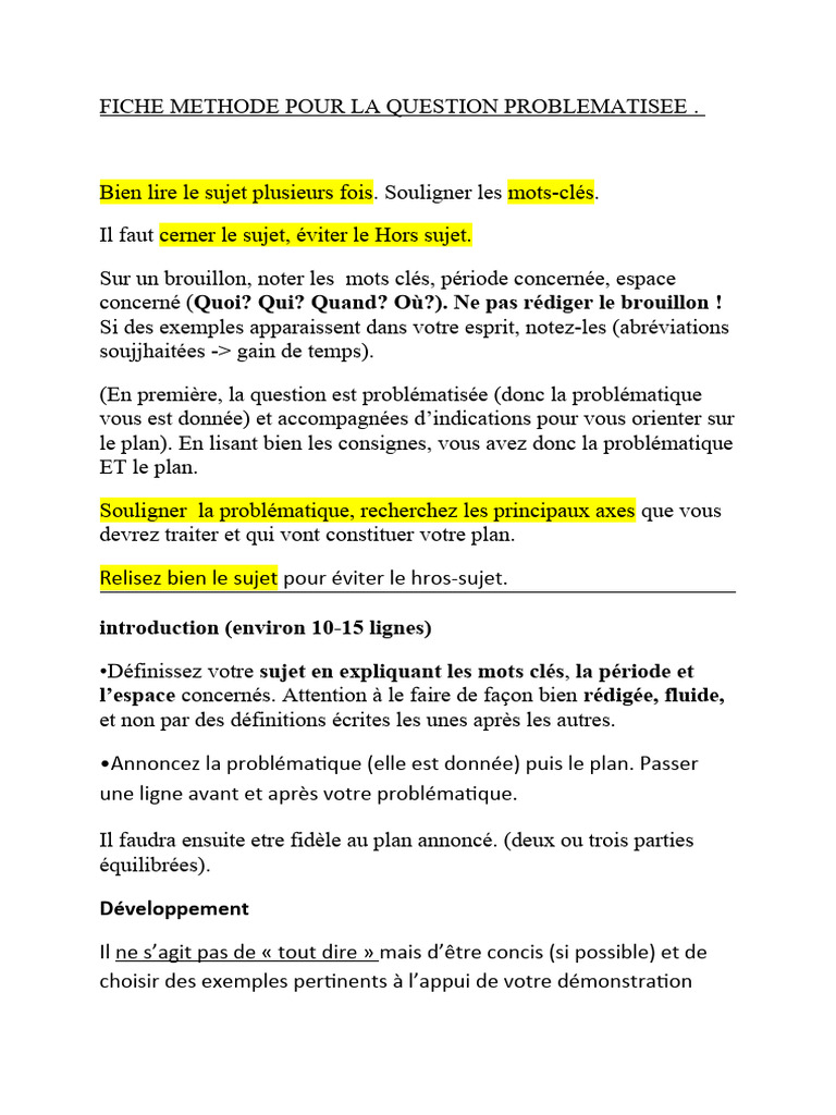 La Question Problématisée Résumé – LNMDE