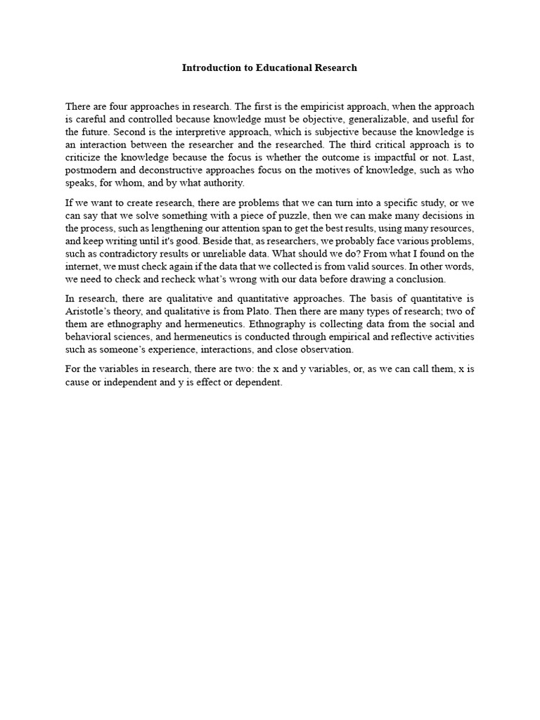 Overview of Educational Research Methods | PDF | Science & Mathematics