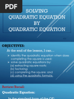 Lesson 2 4 Solving Quadratic Equation by Quadratic Formula