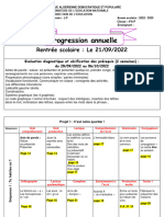 Progression Annuelle 4ème A.P - Septembre 2022