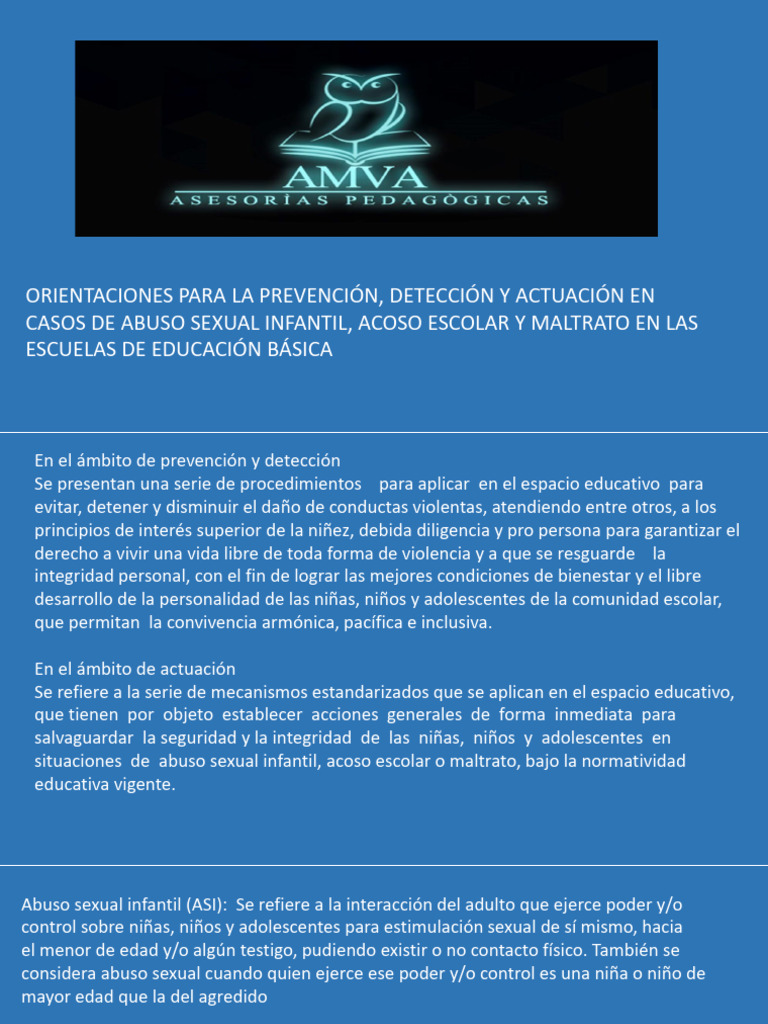 SESION 1 Orientaciones Par La Prevencion Detección y Actuacion en Casos ...