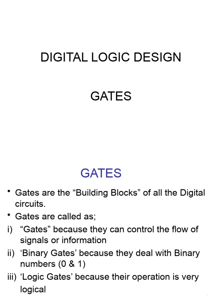 Gates 1 4 | PDF | Logic Gate | Electronic Circuits