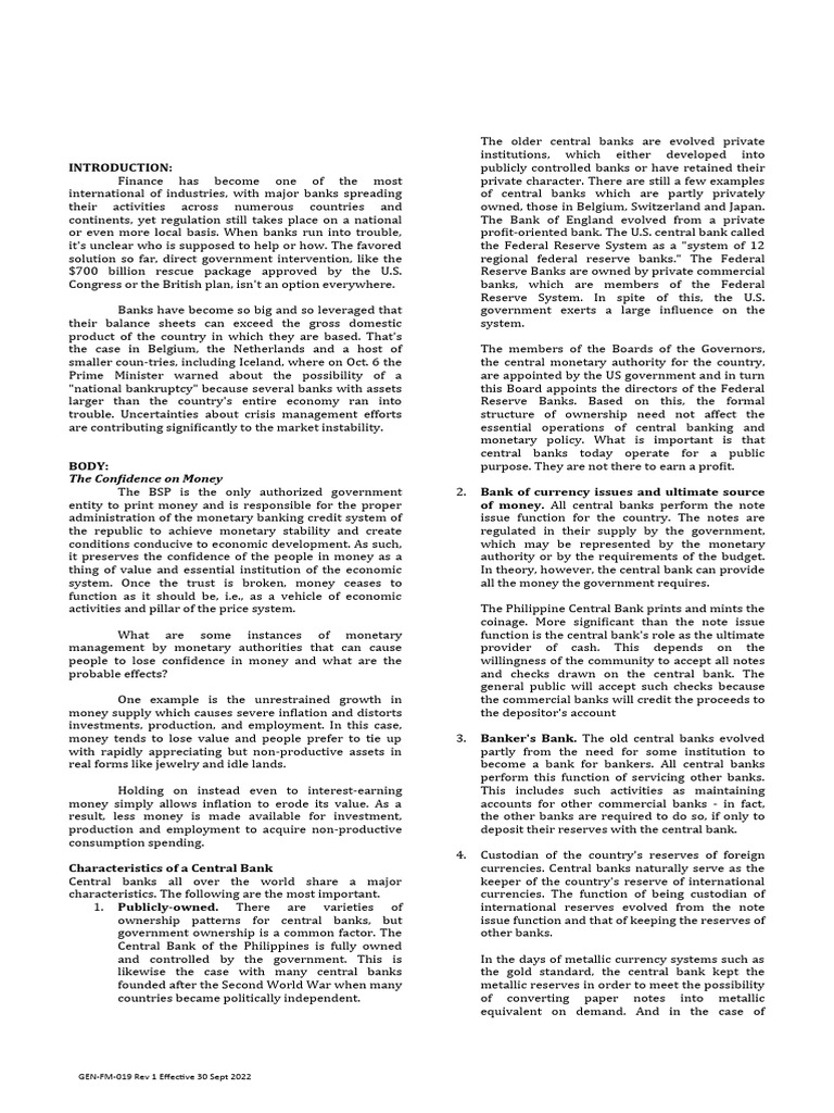 Central Banking and Policy PDF