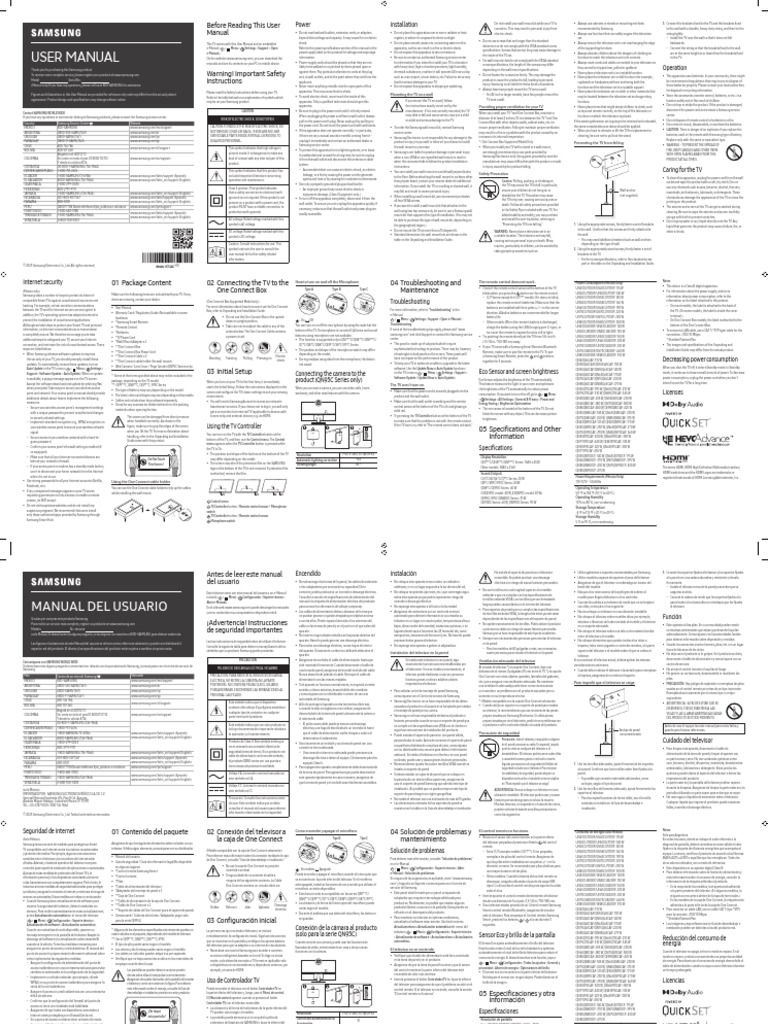 Samsung TV Safety & Installation Guide | PDF