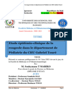 Titre: Etude Épidémio-Clinique de La Rougeole Dans Le Département de Pédiatrie Du CHU Gabriel Touré