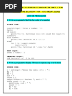 Practical Programs 11 STD II TERM EXAM