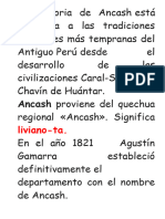 La Historia de Ancash