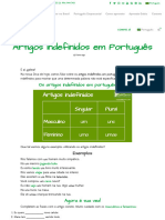 Artigos Indefinidos em Português - A Dica Do Dia