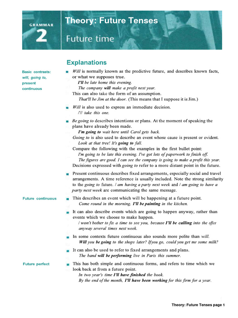 Understanding Future Tenses in English | PDF | Language Arts & Discipline