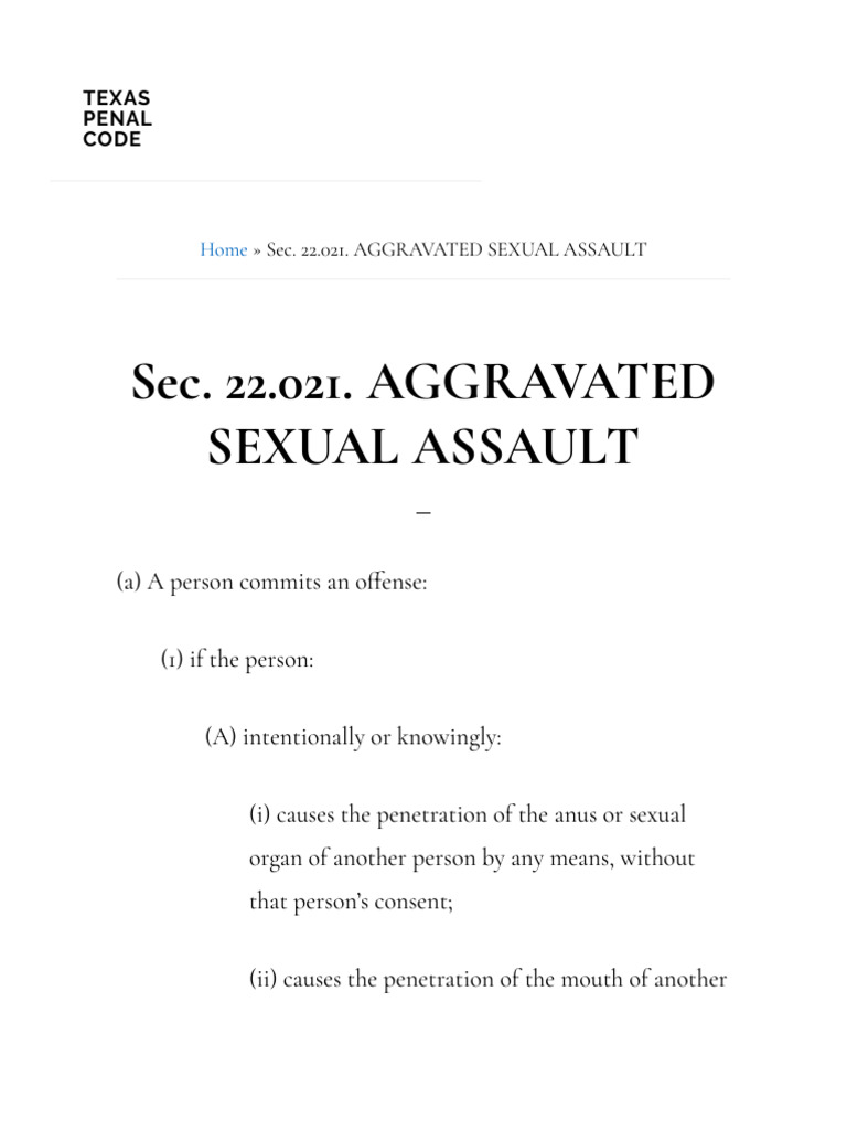 Texas Penal Code 22.041