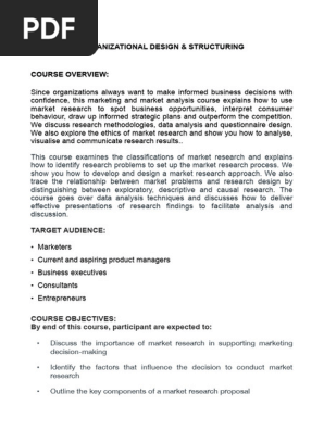 Market Analysis outlines Pdf