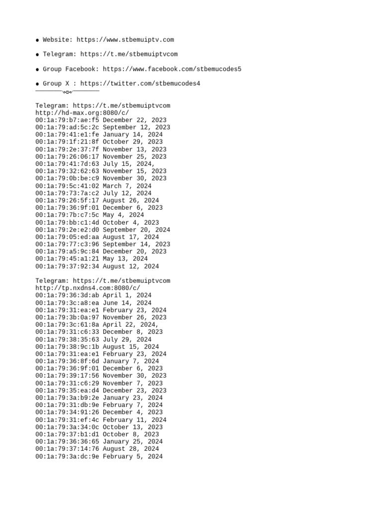 Mix stbemu mac and portal codes unlimited 2024 12 10 2023 pdf chess