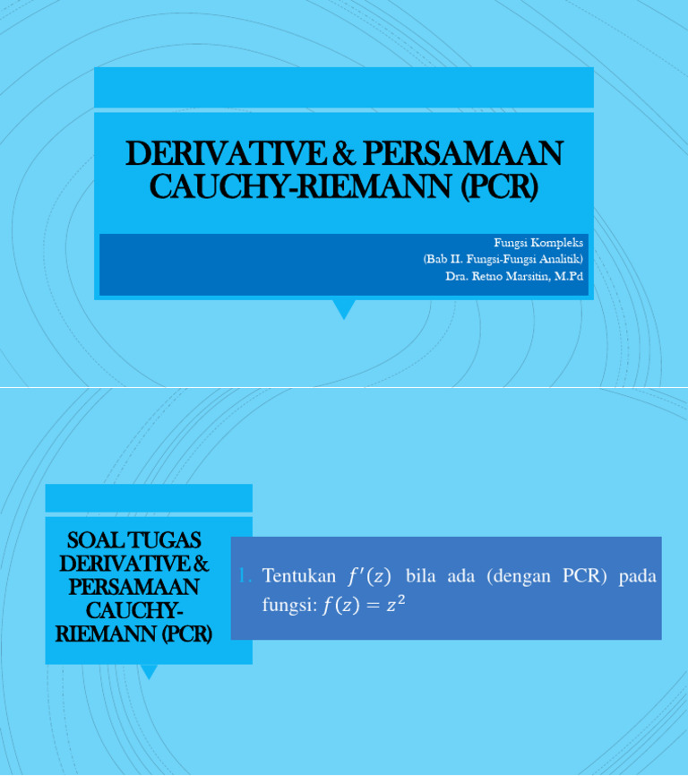 7 tugas derivative persamaan cauchy riemann pcr pdf
