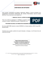 Constancia de Estudios: Mendoza Torcati, Alfredo Bladimir
