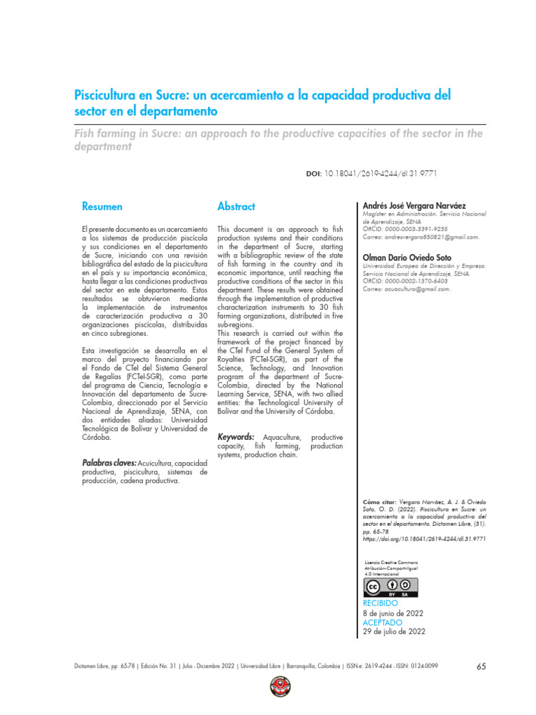 Revista dictamen31 1 65 78 pdf acuicultura colombia