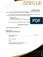 Presupuesto APRILLE - Alminda Fernández Pazos - 0348