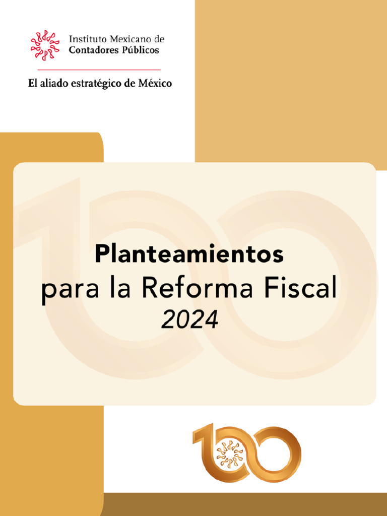 Propuesta de Reforma Fiscal 2024 Del IMCP 1697086007 | PDF | Impuesto ...