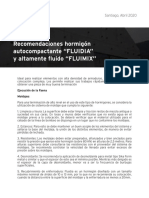 Recomendaciones Hormigon Autocompactante y Altamente Fluido