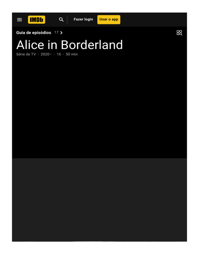 Alice in Borderland (Série de TV 2020– ) - IMDb, PDF