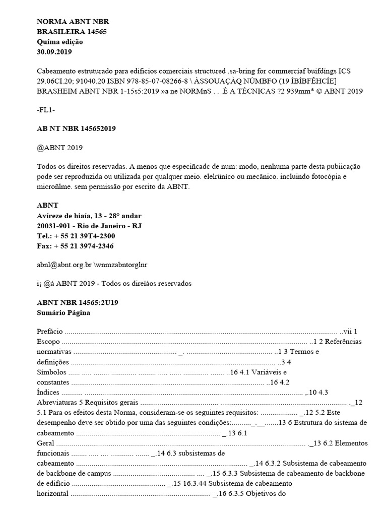 NBR 14565-2019 - Cabeamento Estruturado para Edifícios Comerciais ...
