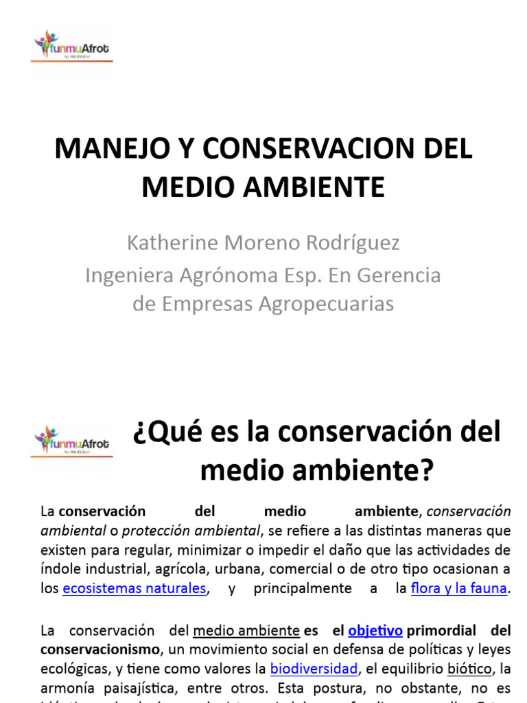 Manejo y Conservacion Del Medio Ambiente | PDF | Movimiento ...