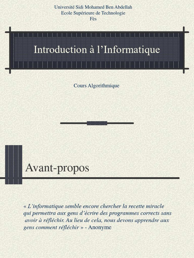 Introduction à l'Informatique | PDF | Informatique | Système d'exploitation