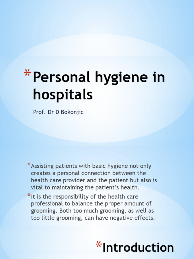 Personal Hygiene in Hospitals PDF Hygiene Nail (Anatomy)