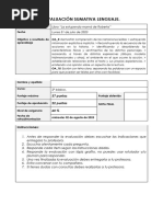 Lenguaje Evaluación 2 - B Libro Junio
