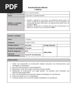 Evaluación Ciencias Noviembre