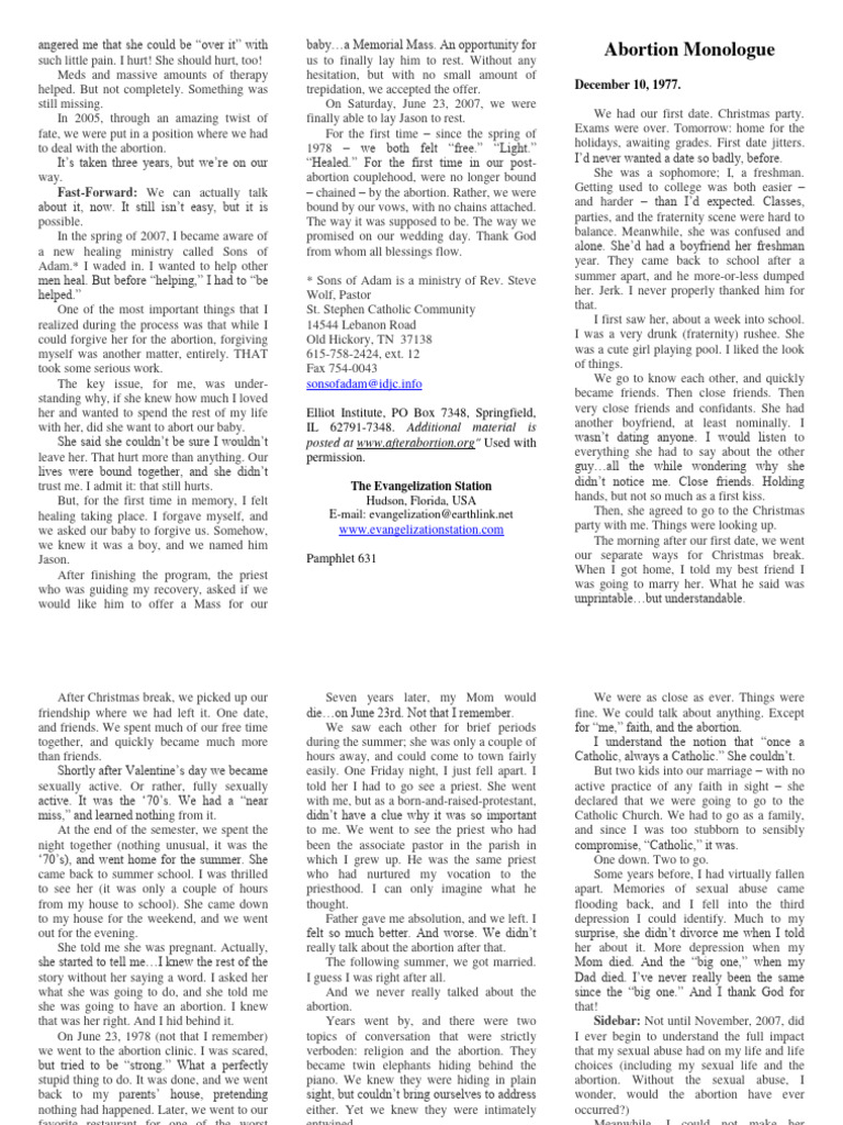 631 Abortion Monologue | PDF