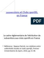 Subventions Et Clubs Sportifs en France