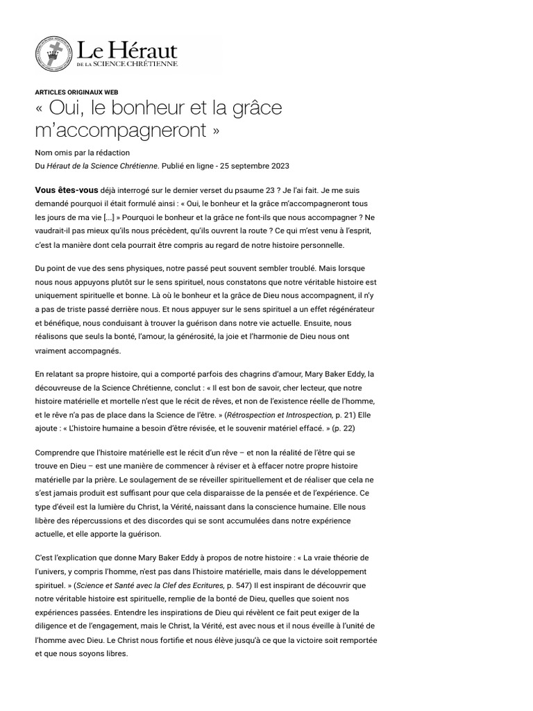 « Oui, Le Bonheur Et La Grâce m’Accompagneront » _# Le Héraut De | PDF ...