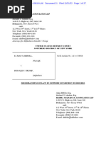 Carroll v Trump rape DOC 021 Memorandum of Law in Support of Motion to Dismiss