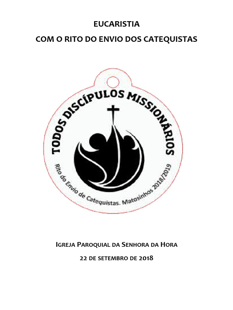 Rito de Envio dos Catequistas 2018 | PDF | Oração | Eucaristia