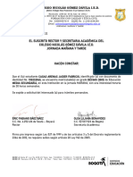 El Suscrito Rector Y Secretaria Académica Del Colegio Nicolás Gómez Dávila I.E.D. Jornada Mañana Y Tarde