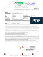 Certificado de Calibración: Laboratorio de Metrología Set y Gad S.A.S. - Bogotá