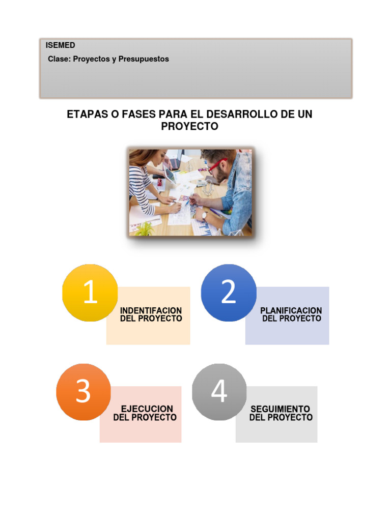 Ejemplo y Etapas o Fases para El Desarrollo de Un Proyecto | PDF ...