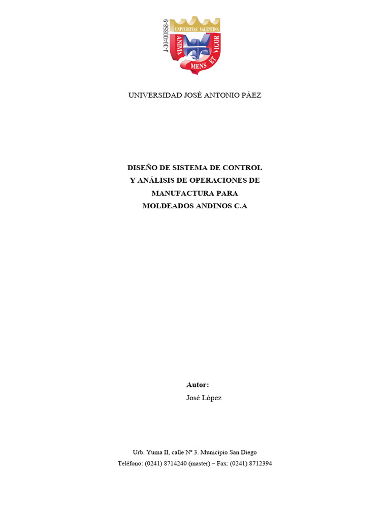Sistema de Control y Análisis de Procesos Manufactureros TG1 | PDF ...
