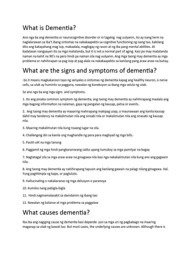 Dementia Explanation PDF