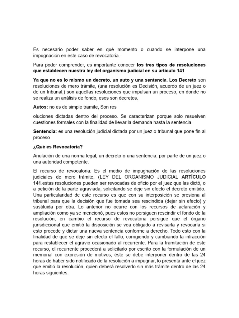 Qué Es Revocatoria PDF Sentencia (ley) Juez