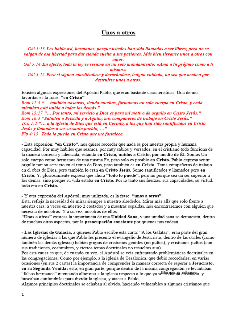 Amor y Unidad en la Libertad Cristiana | PDF | Religión y ...