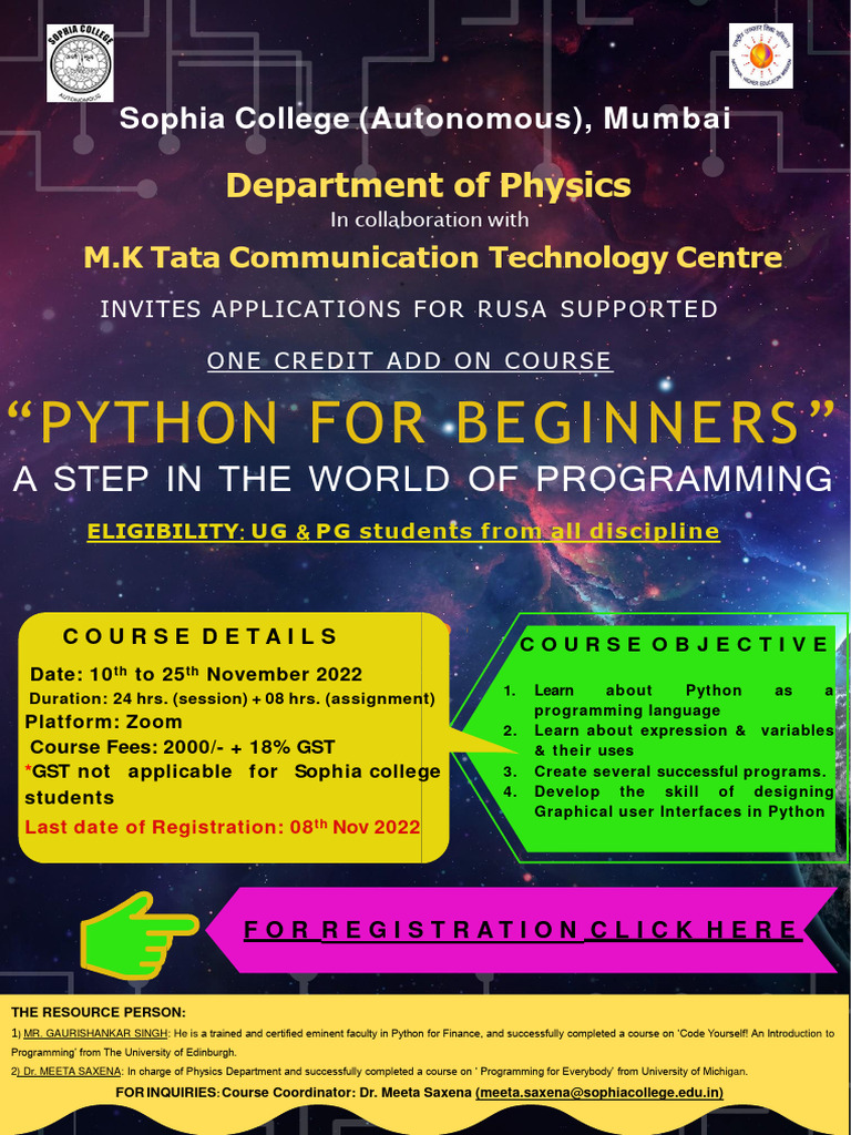 PYTHON For Beginers - Flyer - 2022 - 2023 | PDF