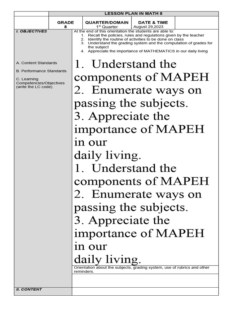 Dll 1 Pdf Teachers Mathematics
