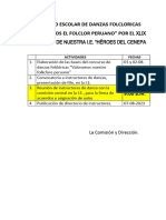 Cronograma de Actividades Concurso Escolar de Danzasfolcloricas