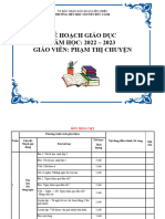 KẾ HOẠCH GIÁO DỤC LỚP 2 NĂM HỌC 2022 2023