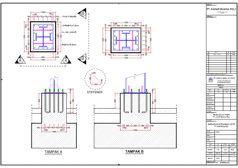 Shopdrawing Angkur M32 dan Baseplate | PDF