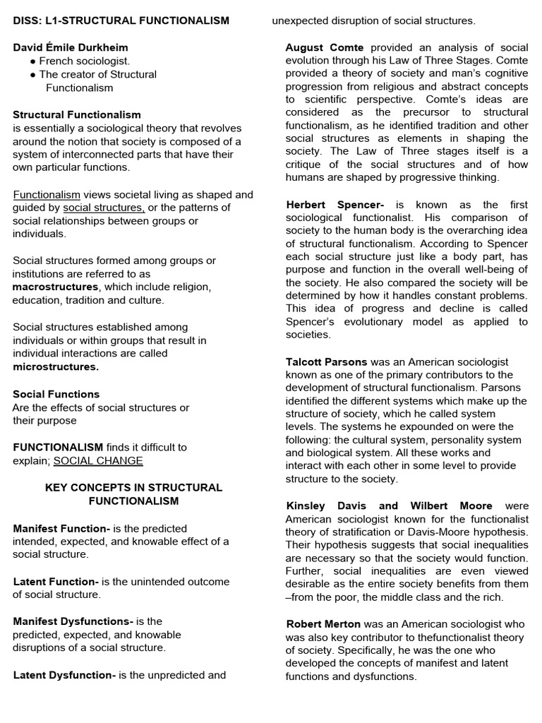 Understanding Structural Functionalism | PDF | Karl Marx | Sociology